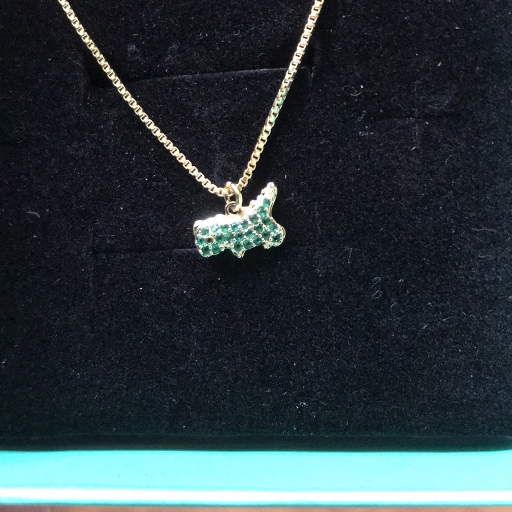 18K gold plated Green zircon Dinosaur necklace - Picture 2 of 2